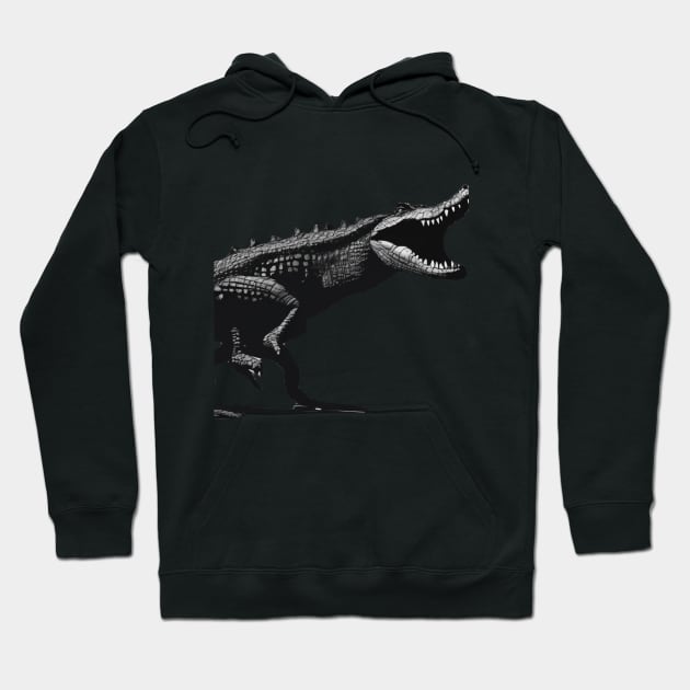 Alligator Shadow Silhouette Anime Style Collection No. 98 Hoodie by cornelliusy